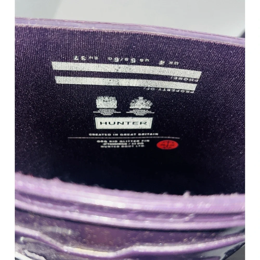 Hunter‎ Rain Boots Women's 5 Purple Glitter Wellington Waterproof Quiet Luxury